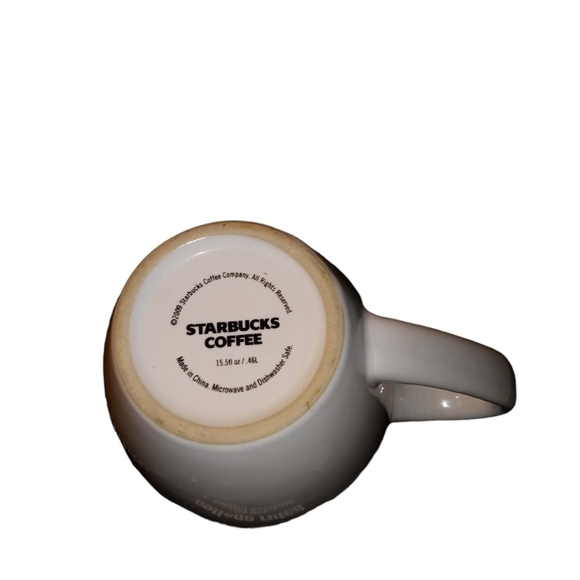 Starbucks Oversized Classic White with Red Lettering 5 1/2" Coffee Mug - Picture 4 of 8